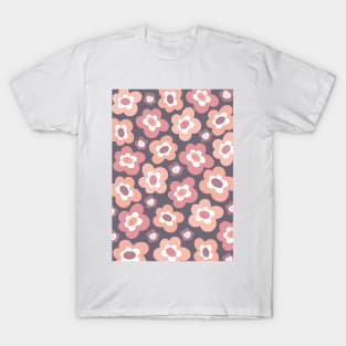 Funky Floral Pattern in Pink and Lavender T-Shirt